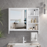 太空鋁鏡櫃掛墻式衛生間浴室鏡箱柜子帶置物架壁掛廁所洗手間現代