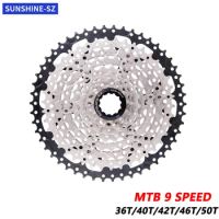 SUNSHINE MTB Bike 9 speed Cassette 9 speed Velocidade Sprockets for K7 9v 11-36T 40T 42T 46T 50T Bicycle Freewheel for SHIMANO