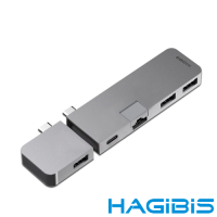 HAGiBiS海備思 雙Type-C轉PD/USB/RJ45網卡版五合一擴充轉接器