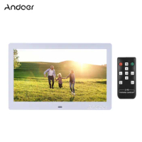 Andoer 10 Inch Digital Photo Frame 1024 * 600 with MP3 MP4 Video Player Clock Calendar Function 2.4G Remote Control