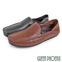 【GREEN PHOENIX】男 休閒鞋 穆勒鞋 懶人鞋 全真皮 兩穿 後踩 前包 後空 平底 台灣製