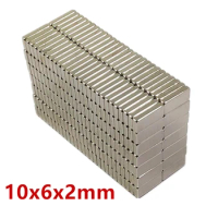 lot N35 Rectangular magnets f 10x6x2 mm Super Strong Neodymium magnet 10*6*2 mm NdFeB magnet 10mm x 6mm x 2mm