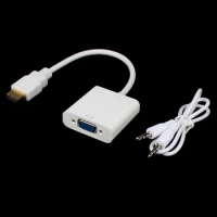 HDMI-compatible to VGA Female 3.5mm plug Audio Cable Video adaptor HDTV CRT TV for XBOX 360 PS3 HDMI VGA Adapter Converter 100