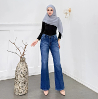 Grandest X Emkarin FARASYA DENIM CUTBRAY BRAND LOKAL ORIGINAL Celana Jeans Wanita Model Flare Fit St
