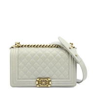 Chanel Boy Medium 25 Grey Grained Calfskin GHW I17028C