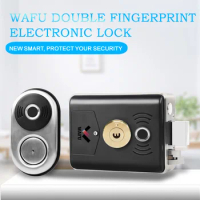 WAFU Fingerprint Door Lock Stainless Steel Smart Lock IC Card Electric Lock Home Security Keyless Lock With Emergency Key