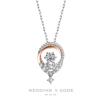 【WEDDING CODE】PT950鉑金14K 鑽石項鍊 ZZ1640雙色(天然鑽石 母親節 現貨禮物)