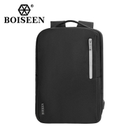 Boiseen Kalis Air Beg Galas Pelbagai Fungsi Beg Belakang Lelaki Baru USB Beg Komputer Perjalanan Beg Galas Lapang