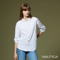 【NAUTICA】女裝 基本素面百搭襯衫(白)