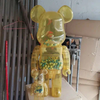 Bearbrick Yellow Transparent Chiaki X-Girl Limited Edition Building BE@RBRICK BB Transparent 1000% 70cm