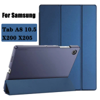 For Samsung Galaxy Tab A8 Tablet Case 10.5 Inch SM-X200/X205/X207 Tri-Folding Protective PU Tablet Cover For Samsung Tab A8 2022
