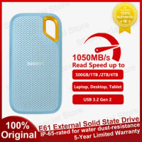 SanDisk PSSD Extreme E61 Portable SSD 500GB 1TB 2TB USB 3.2 Gen 2 Type-C Hard Drive for PC Mac Desktop Laptop Solid State Drive