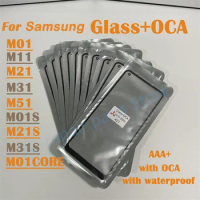 1pcs GLASS+OCA LCD Front Outer Lens For Samsung Galaxy M01 M11 M21 M31 M51 M01S M21S M31S M01CORE Touch Screen Replacement