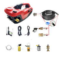 【一本店鋪】30米水老鼠+紅色K120洗車機(110V 全自動洗車機 通水管 洗冷氣 沖洗洗衣機 接水管自吸兩用)