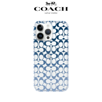 【COACH】iPhone 14 Pro Max 精品手機殼 漸層藍經典大C