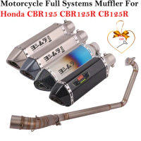 Slip On For Honda CBR125 CBR125R CB125R Motorcycle Exhaust Escape Modified Full System Link Pipe Carbon Fiber Muffler DB Killer