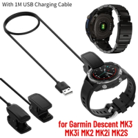 USB Charger Dock Station Clip for Garmin Descent MK3 MK3i MK2 MK2i MK2S Smart Watch 1m USB Charging Cable Charger Accessories