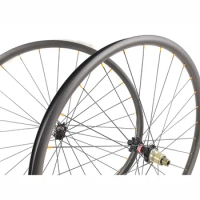 Light 29er MTB XC Marathon 30mm Asymmetrical Tubeless carbon bike wheelset 29inch clincher Maratón wheels 6 screws Center lock