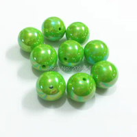Wholesale 12mm 500pcs/bag , 20mm 100pcs/bag, Light Green AB Solid Beads For Fashion Kids Necklace Making