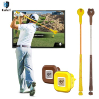 Caiton Golf Simulator Set - BROWN &amp; SALLY Editions, Realistic Swing Training, Fun and Interactive Practice for All Ages