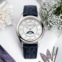 CONSTANT 康斯登 Classics Elegance 珍珠貝 月相 鑽石 機械女錶-手錶 機械錶 藍色 FC-331MPWD3B6