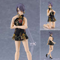 《夏本舖》日版 figma 569c 女性body Mika with 迷你旗袍裝 黑色 高跟鞋 紫髮 女性 素體 可動