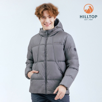 HILLTOP山頂鳥 超潑水石墨烯保暖蓄熱羽絨短大衣外套 男款 卡其｜PF22XM25ECN0