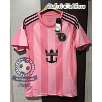 Newest Inter Miami GOAT football shirt, home kit, pink color, AAA grade, emphasizing that it's 3A, n