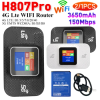 H807Pro 4G LTE Router Wireless Wifi Router 150Mbps Pocket Mifi Modem Sim Card Slot Mobile Wifi Hotspot 3650mAh Outdoor Hotspot