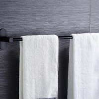 毛巾架 毛巾桿免打孔衛生間加長浴室涼雙桿壁掛毛巾架廁所單桿廚房太空鋁