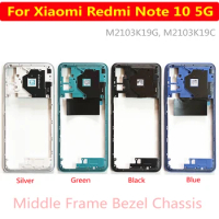 Original Middle Bezel Frame For Xiaomi Redmi Note 10 5G With Volume Button Chassis Shell Parts Note10 5G