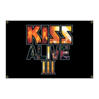 3Jflag 90x150cm Kiss Alive 3 Music Band Flag Heavy Metal Pop Ainger Rock Interior Decoration Banner Tapestry