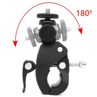 High Quality 1/4 Bike Bicycle Motorcycle Handlebar Handle Clamp Bar Cam Mount Tripod Adapter Accessories For Action camera GoPro