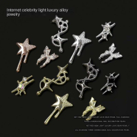 10pcs / set Vintaj DIY Nail Ornaments Alloy Star Nail Decorations Nail Bekalan kuku Alloy Butterfly