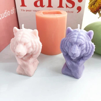 Tiger Head Silicone Candle Mold Wild Animal Handmade Gift Resin Epoxy Mould for Hme Decoration Biscuits Candy Cookies Moulds