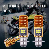 Bóng đèn pha LED, P15D H4 6000K, 3030, cho xe máy và xe tay ga, Phụ kiện, 1 cái
