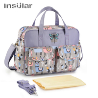 Insular รูปแบบใหม่ถุงผ้าอ้อมกันน้ำความจุขนาดใหญ่ Messenger กระเป๋าเดินทางมัลติฟังก์ชั่คลอดแม่รถเข็นเด็กทารกกระเป๋า