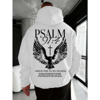 Hoodie bercetak Alkitab Kristian (Sundang 91:4) untuk lelaki dan wanita, sesuai untuk musim luruh, m