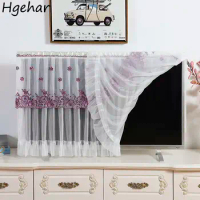 LCD TV Covers Lace Hanging Vertical Dust Flat Curved Surface Monitor Protection Modern Living Room Decoration