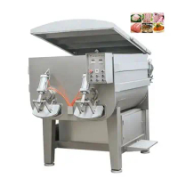 Operate Vacuum Meat Sausage Mixed Food Commercial Processing Plant Production Line Blender