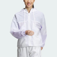 【adidas 愛迪達】RCO WV JKT2 女 連帽 外套 風衣 亞洲版 運動 訓練 寬鬆 輕便 白紫(IP0751)