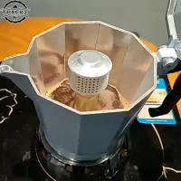 Moka Pot Anti-spray Cap Anti-splash Coffee Pot Aluminum Splash Valve Moka Pot Spray-proof Lid Accessories Moka Pot Accessories