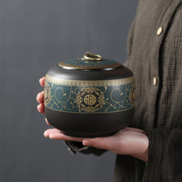茶葉罐 百貝 茶葉包裝禮盒 陶瓷密封罐通用半斤紅茶綠茶普洱茶布包茶葉罐 全館免運