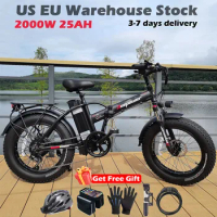 DEEPOWER G20 Electric Bicycle 48V 2000W 25AH Fat Tire Electric Bike 20Inch folding Outdoor Mountain Bicycle Snow Adult Ebike