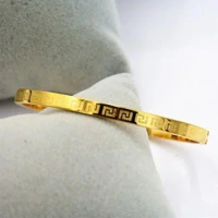 Jewelry Bracelet with Color Plated 100% Real Gold 24k Pure Bangle Will for a Long Time Pure 18k 999 Gold Jewelry