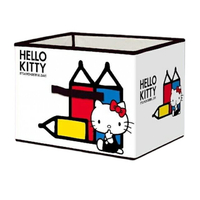 小禮堂 Hello Kitty 尼龍折疊式收納箱 白鉛筆 (少女日用品特輯)