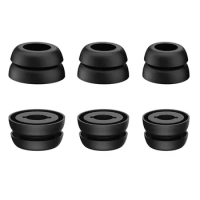 3 Pair Silicone Earbuds Anti-Slip Anti-Lost Comfortable Ear Caps for Samsung Galaxy Buds Pro Headphones (Black)
