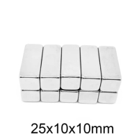 2~20PCS 25x10x10 Rare Earth Magnets 25mmX10mm Block Rectangular Magnetsic 25x10x10mm Permanent Neodymium Magnet 25*10*10