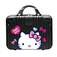 小禮堂 Hello Kitty 旅行硬殼手提化妝箱 (黑大頭款)