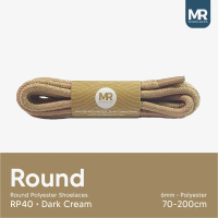 MR Shoelaces RP40 Dark Cream (Cream Tua) Tali Sepatu Bulat Round Big 6mm 70cm 80cm 90cm 100cm 120cm